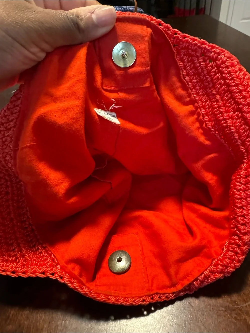 Handcrafted Coral Crochet Shoulder Bag